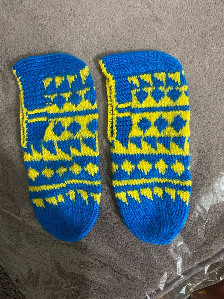 Mavi Sarı Desenli patik - Görsel 2