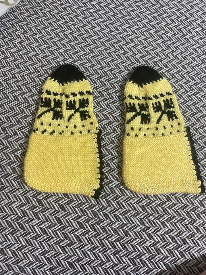 Nakışlı Sarı patik - Görsel 2