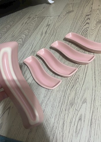 Diğer Pembe Pastel Uzun Tabak Seti