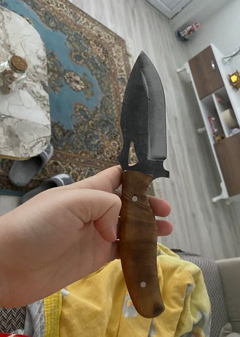 Kahverengi Ahşap Saplı Siyah Bıçak - Görsel 3