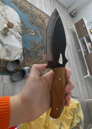 Kahverengi Ahşap Saplı Siyah Bıçak - Görsel 2