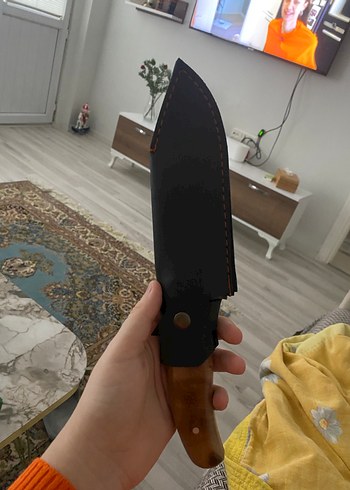 Kahverengi Ahşap Saplı Siyah Bıçak - Görsel 4