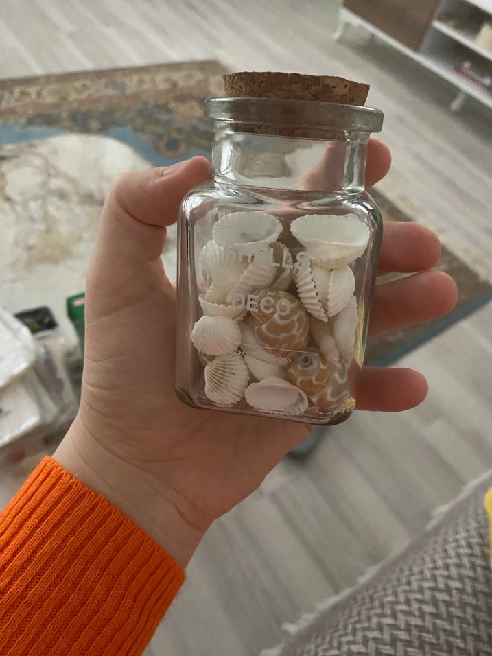 Küçük Beyaz Deniz Kabukları Şişesi - Görsel 5