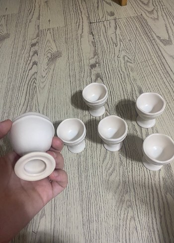 Diğer Beyaz Seramik Yumurta Kasesi 6'lı Set