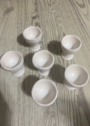 Beyaz Seramik Yumurta Kasesi 6'lı Set
