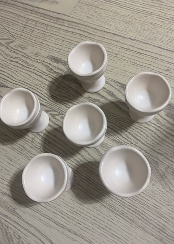  Beden Beyaz Seramik Yumurta Kasesi 6'lı Set