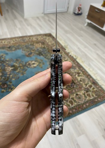 Kafatası Detaylı Koyu Gri Cep Bıçağı - Görsel 3