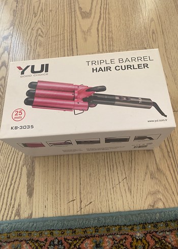 YUI Üç Varilli Saç Maşası KB-3035 Pembe