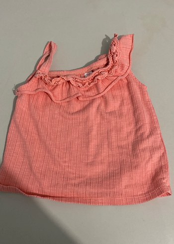 Kız Çocuk Keten Pembe Fırfırlı Bluz