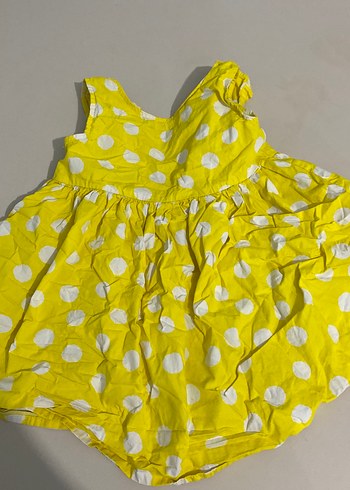 LC Waikiki Sarı Puantiyeli Kolsuz Kız Elbisesi