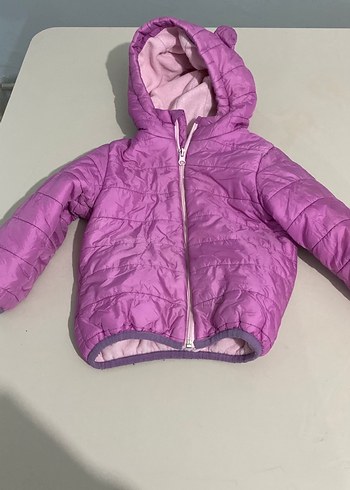 Kız Çocuk Kapüşonlu Mor Mont