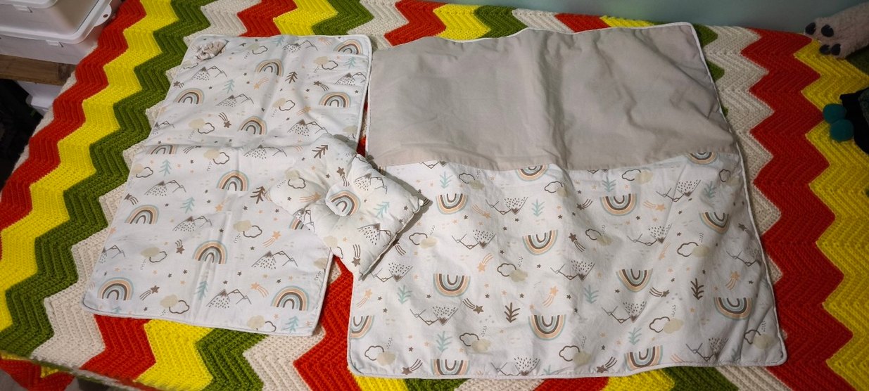 Bebek Uyku Seti, Baskılı Beyaz Kumaş - Görsel 2