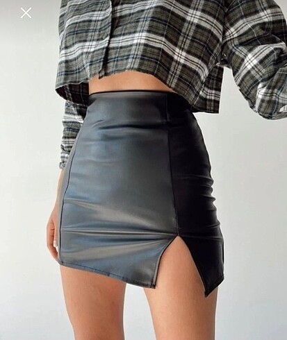 Zara deri yırtmaçlı etek