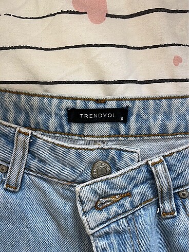36 Beden mavi Renk trendyol mom jean
