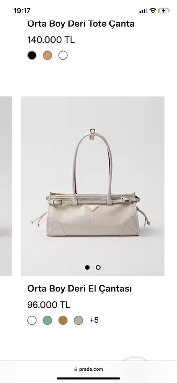 PRADA Deri Rugan Beyaz - Görsel 3