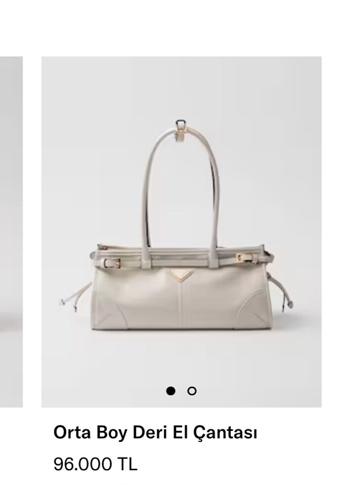 PRADA Deri Rugan Beyaz - Görsel 3