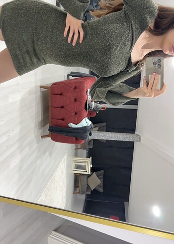 Haki Triko Elbise - Görsel 2