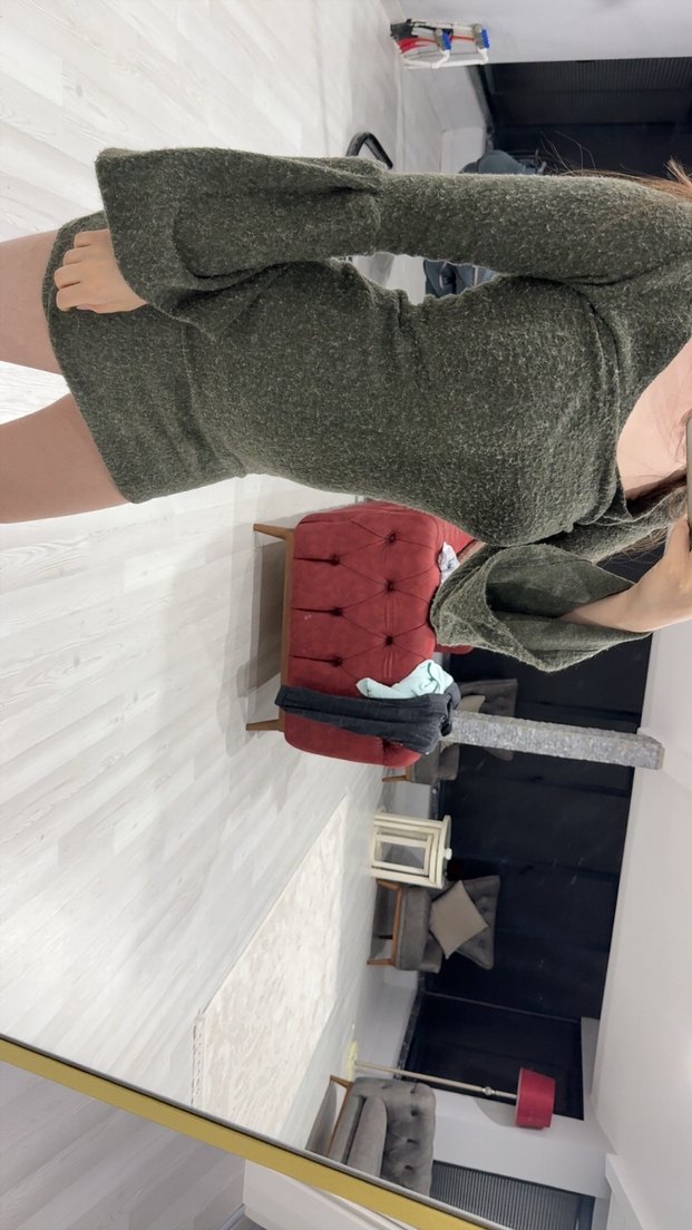 Haki  Triko Elbise - Görsel 3