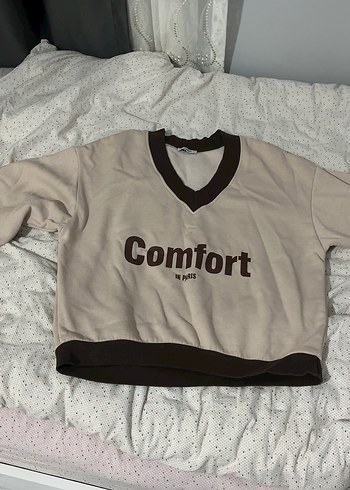 V Yaka Rahat Kesim Kadın Sweatshirt