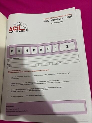  TYT MATEMATİK DENEMESİ sadece ilk deneme yok gerisi var