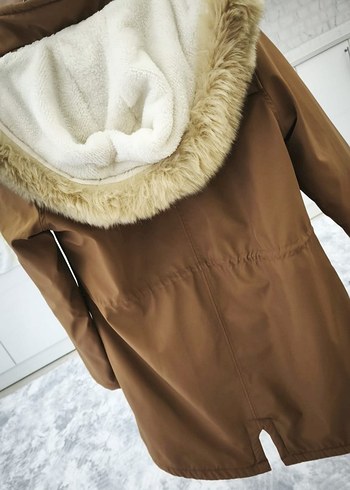 Kahverengi Kadın Midi tesettür kaban - Görsel 3