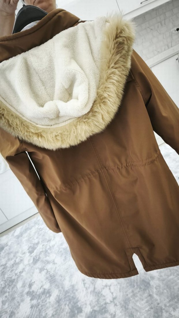 Kahverengi Kadın Midi tesettür kaban - Görsel 3