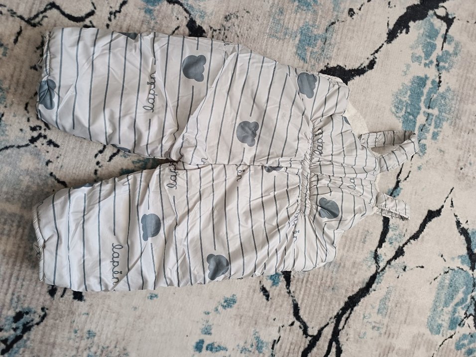 Gri Kürklü Bebek Kayak Tulumu - Görsel 3