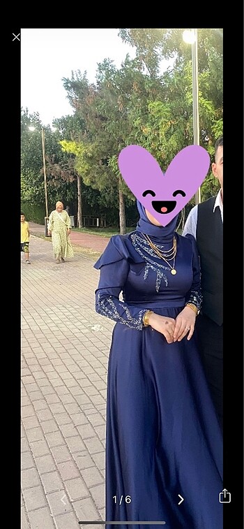 Tesettür lacivert abiye