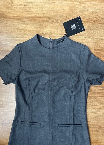 EYYO Gri Mini Elbise - Görsel 7