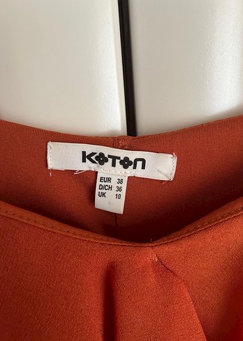 m Beden kırmızı Renk Koton Kiremit Puantieli Elbise