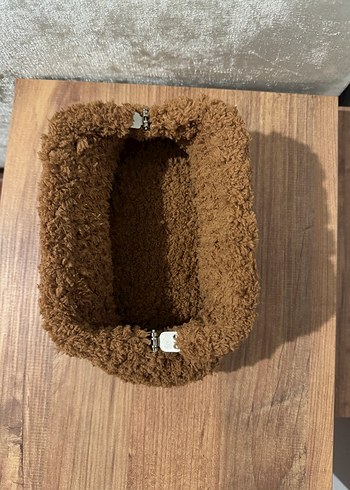 Kahverengi Peluş çanta burslu çanta - Görsel 2