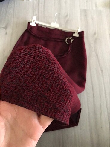 44 Beden bordo Renk yırtmaçlı bordo vintage etek