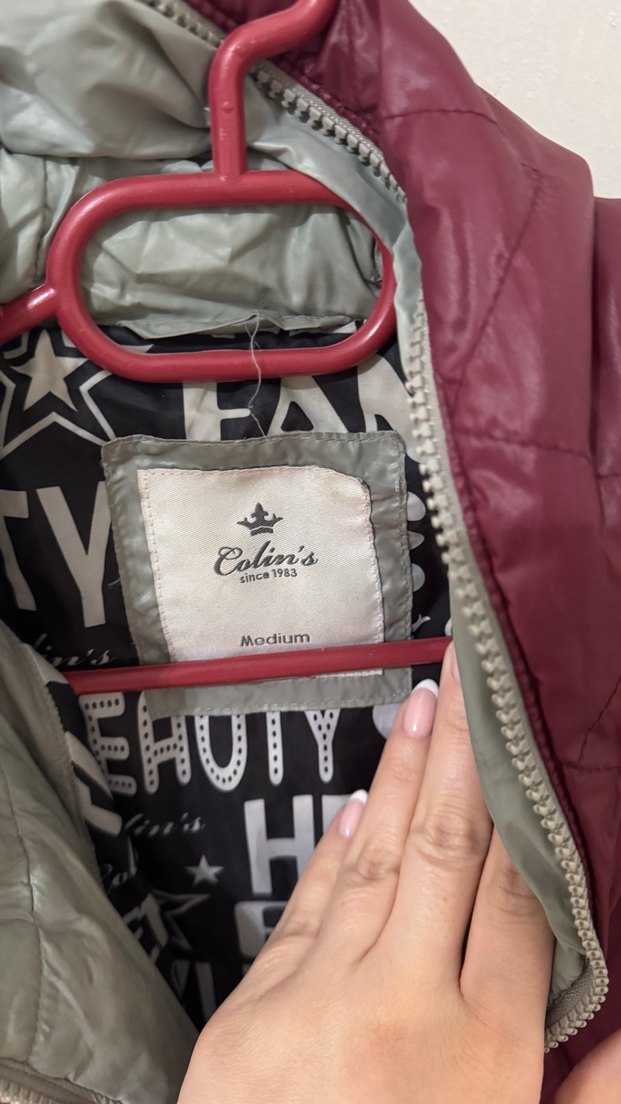 Bordo Kadın Kapitone Kışlık Mont Colins - Görsel 2