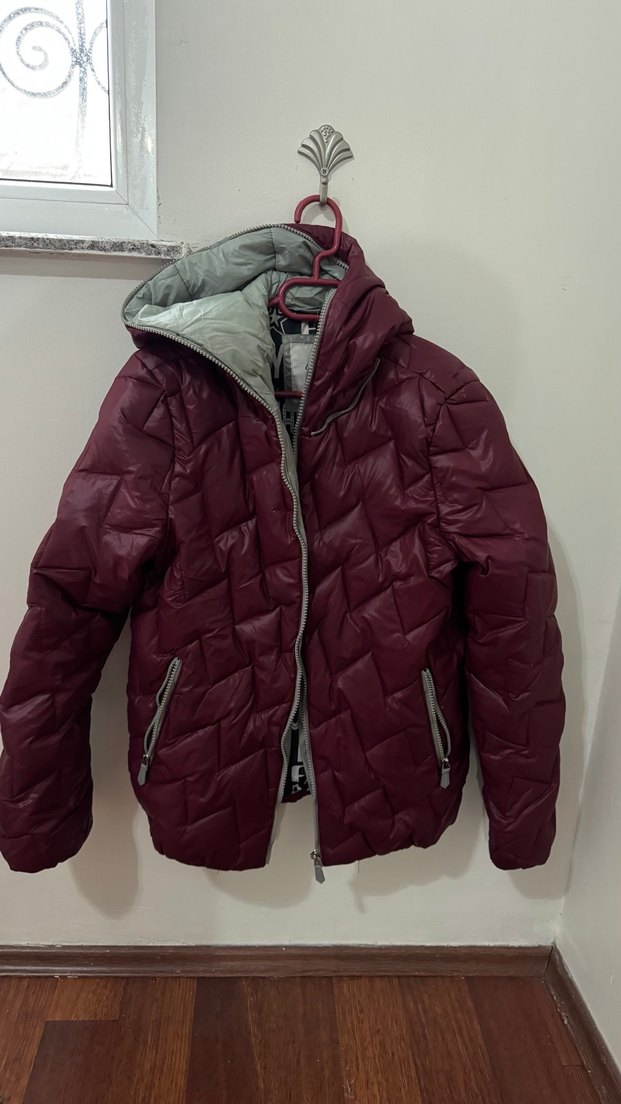 Bordo Kadın Kapitone Kışlık Mont Colins - Görsel 3