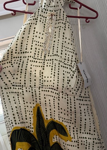 Beyaz Bohem Desenli Uzun Elbise - Görsel 2