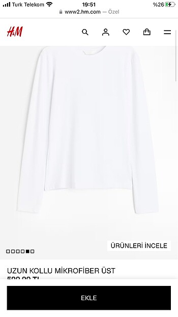H&M uzunkollu bady polyamid