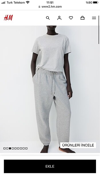 m Beden H&M tshirt gri oversize