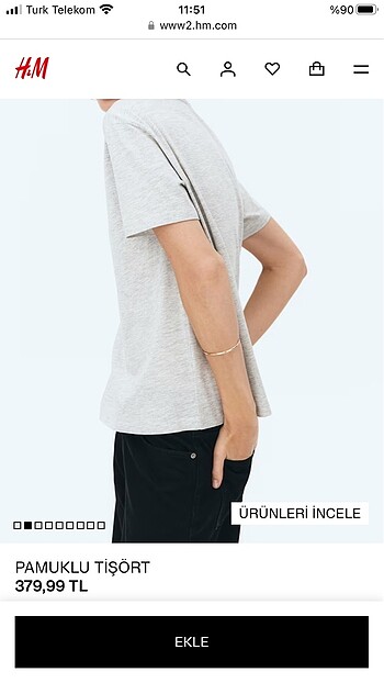 m Beden gri Renk H&M tshirt gri oversize