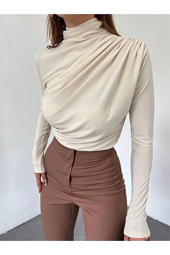 Büzgülü Drapeli bluz Riverisland