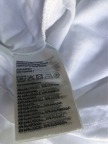 xs Beden beyaz Renk H&M uzunkollu bady