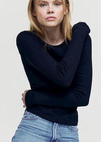 H&M Uzun Kollu Denim Tişört
