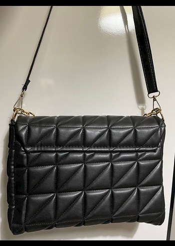 Zincir Detaylı Siyah Deri Kadın Çanta - Görsel 2