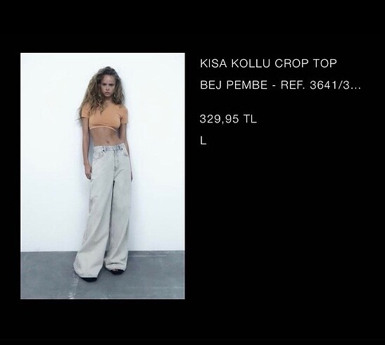 Zara kısa kollu crop