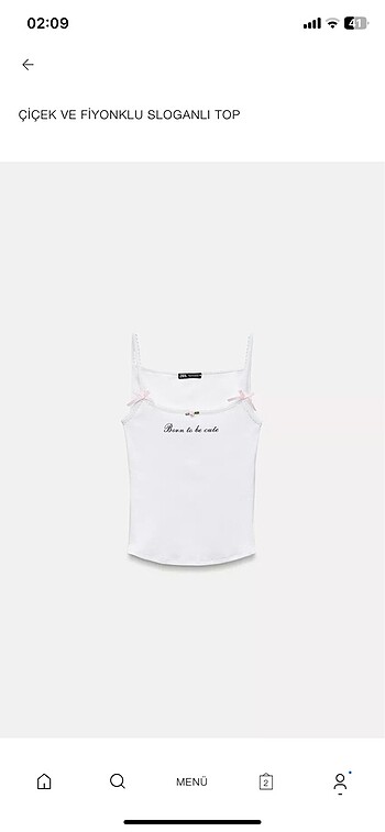 Zara çiçek ve fiyonklu sloganlı top