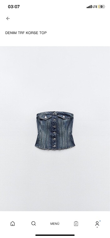 Zara denim trf korse top