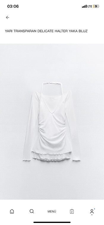 Yarı transparan delicate halter yaka bluz