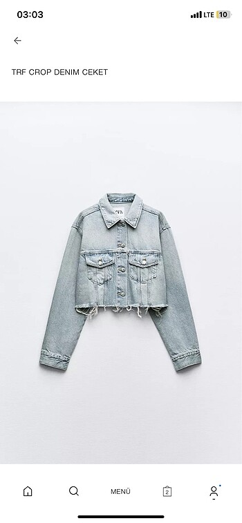 Zara trf crop ince ceket