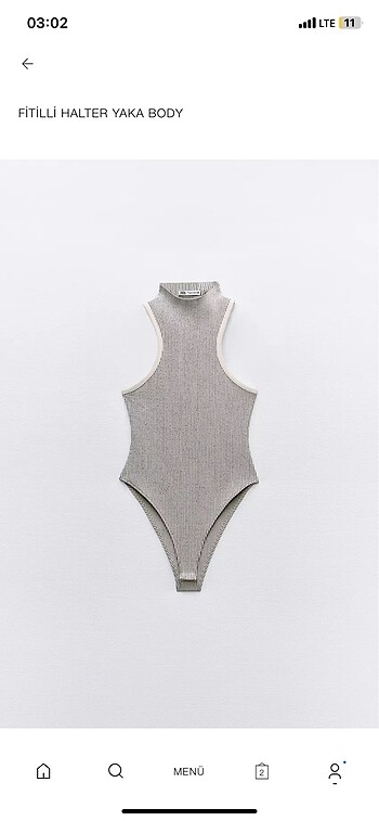 Zara fitilli halter yaka body