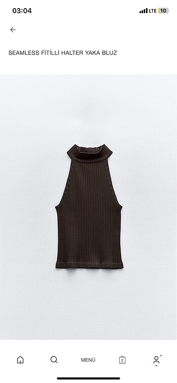 Zara seamless fitilli halter yaka bluz