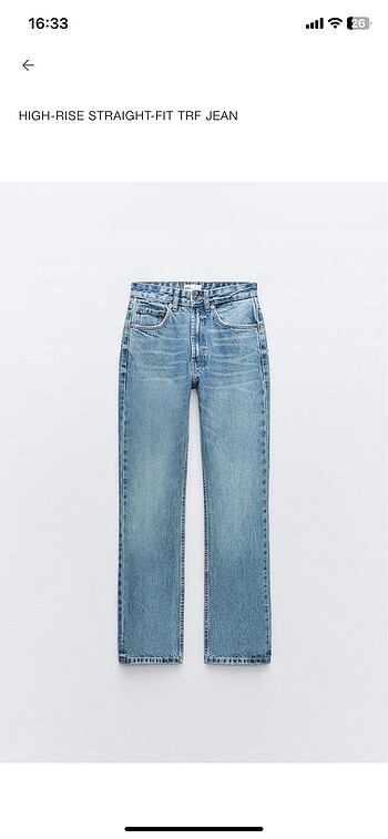 Zara high-rise straight fit trf jean